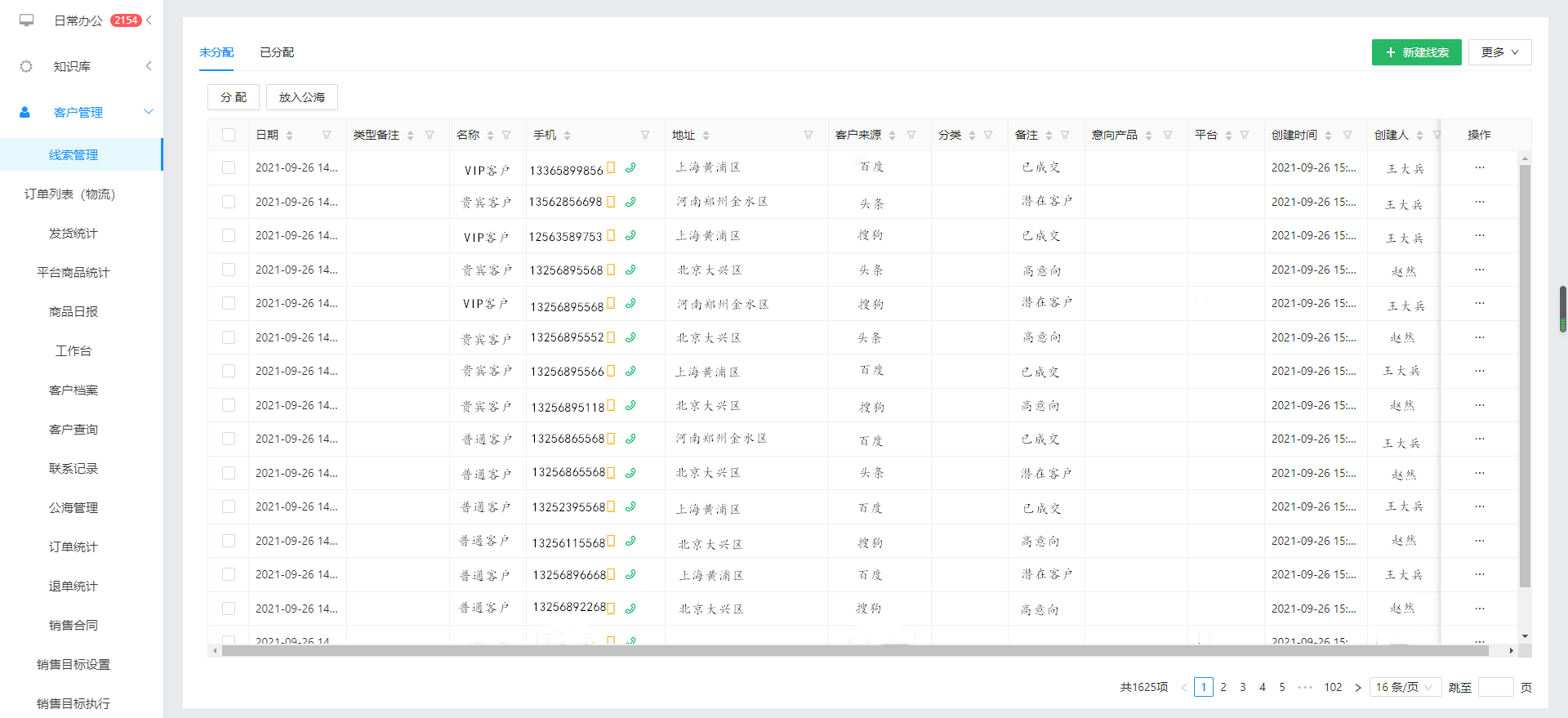 线索管理